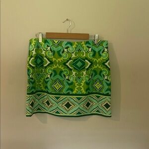 Zara Vibrant Green and Yellow Mini Skirt